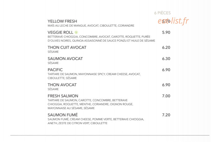 Sushi Shop — carte page 21