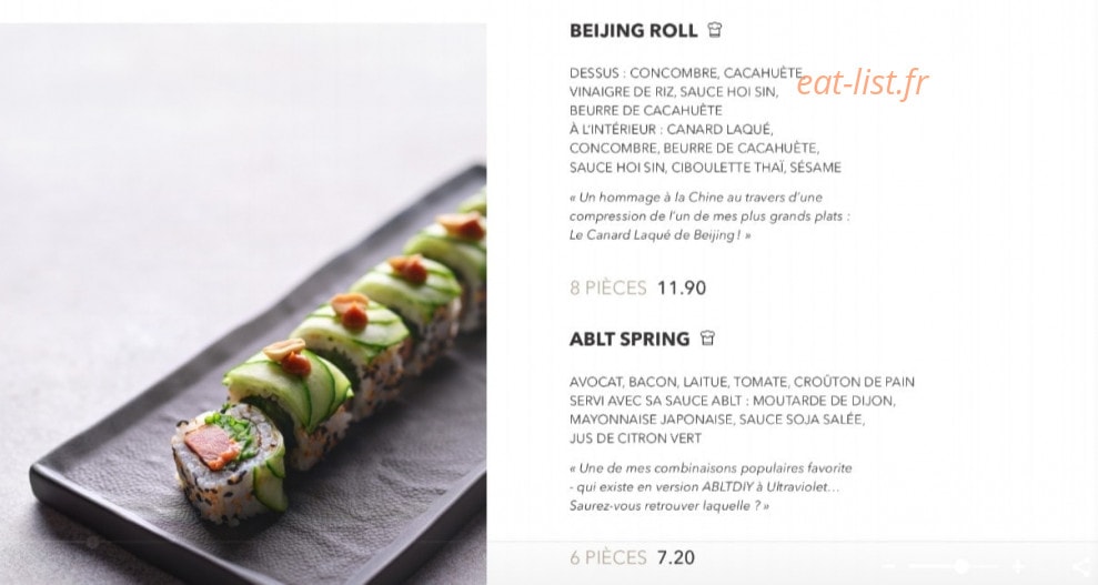 Sushi Shop — carte page 2