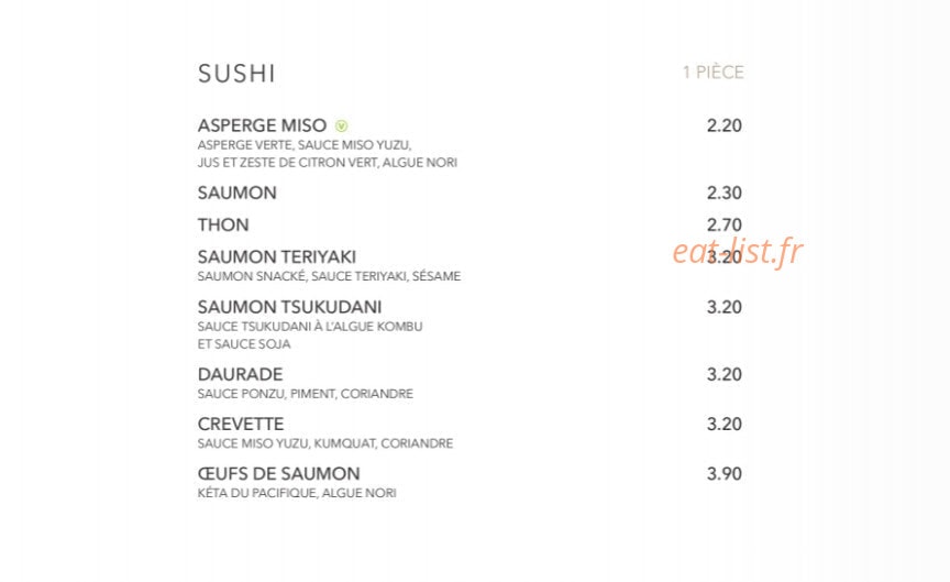 Sushi Shop — carte page 19