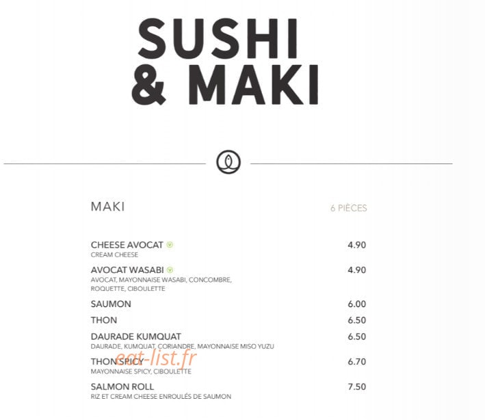 Sushi Shop — carte page 20