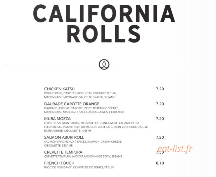 Sushi Shop — carte page 22