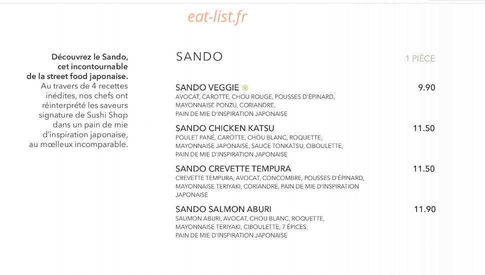 Sushi Shop — carte page 15