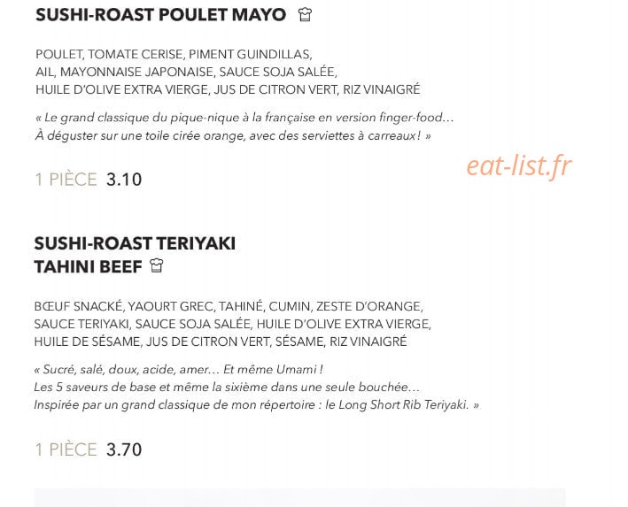 Sushi Shop — carte page 6