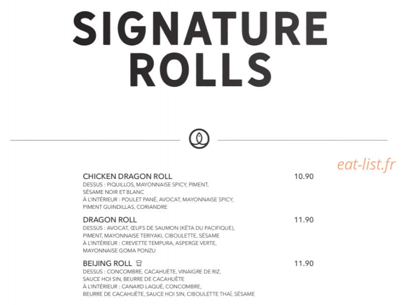 Sushi Shop — carte page 26