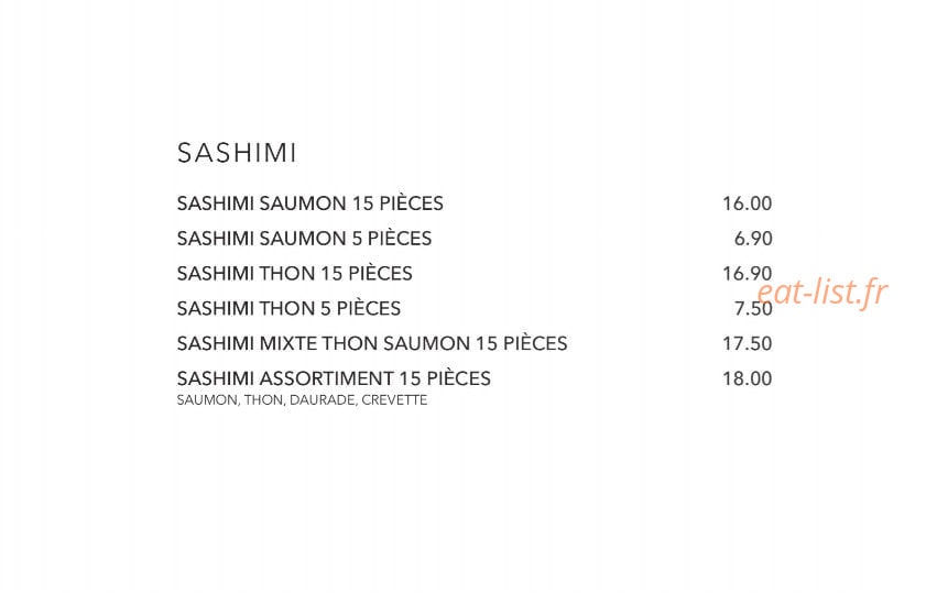 Sushi Shop — carte page 27