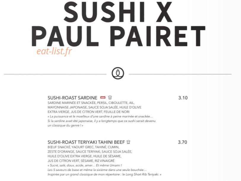 Sushi Shop — carte page 18
