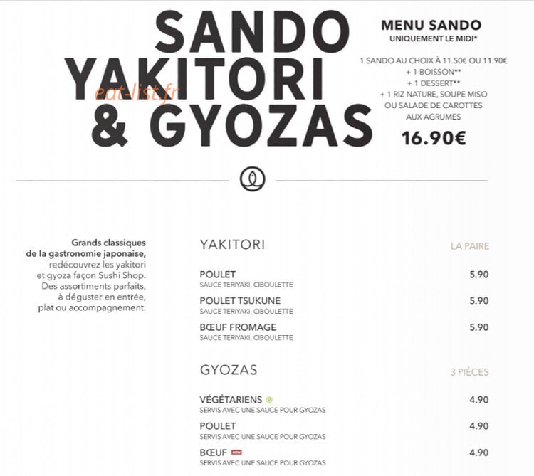 Sushi Shop — carte page 16