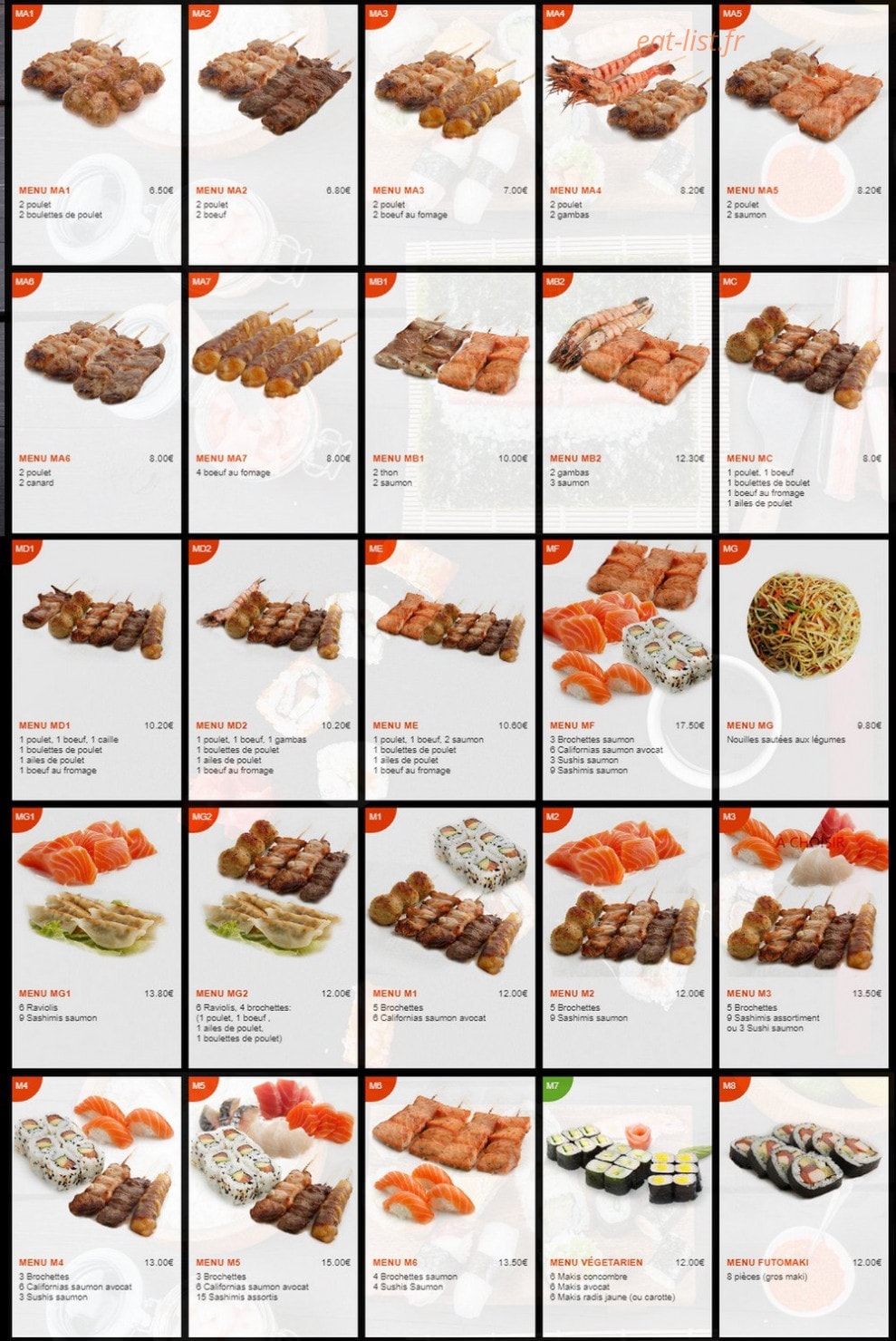 Sushi Tokyo — carte page 4