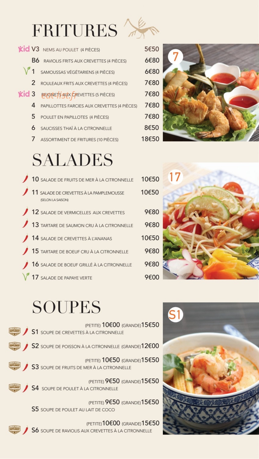 Thaï Basilic — carte page 6