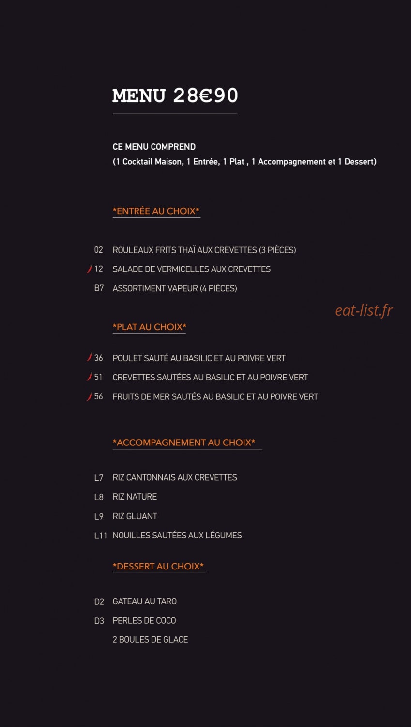 Thaï Basilic — carte page 5