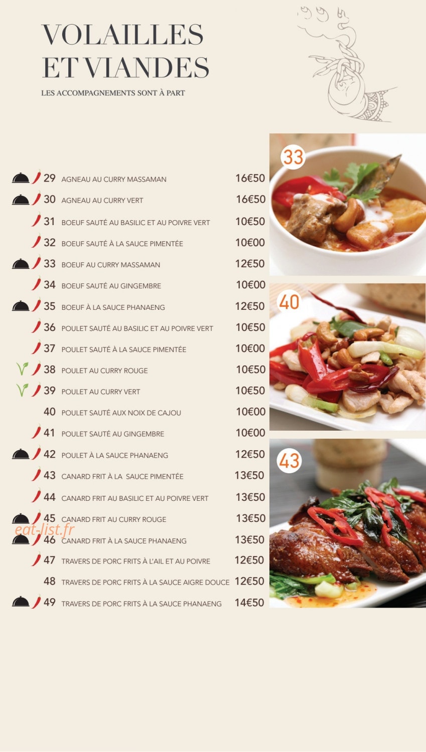 Thaï Basilic — carte page 8
