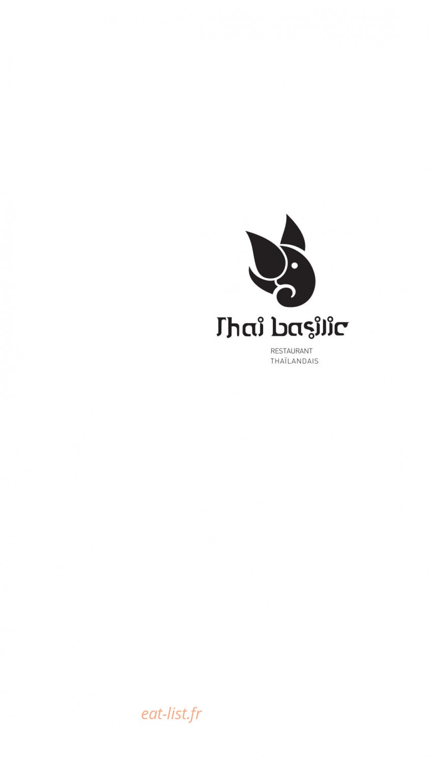 Thaï Basilic — carte page 1