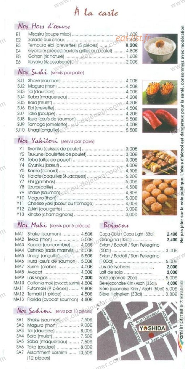 Yoshida — carte page 6