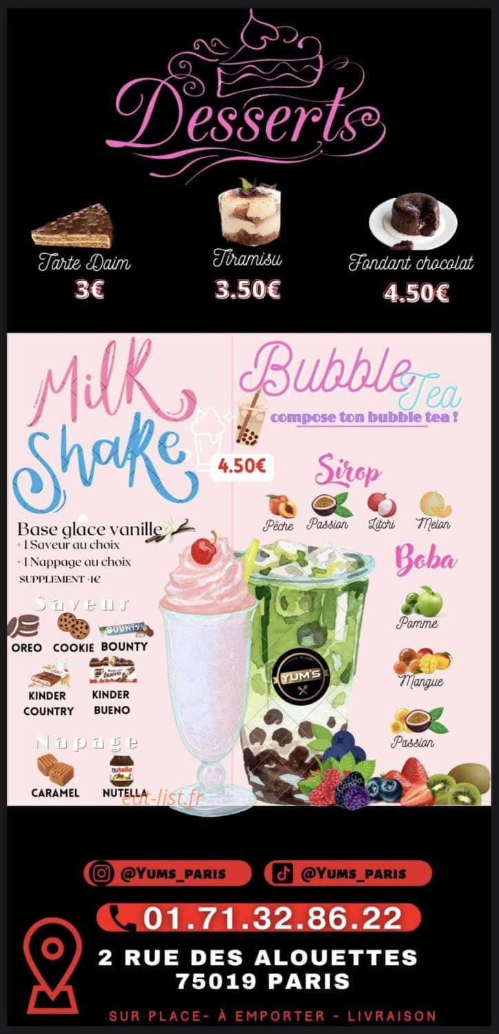 Yum's — carte page 7