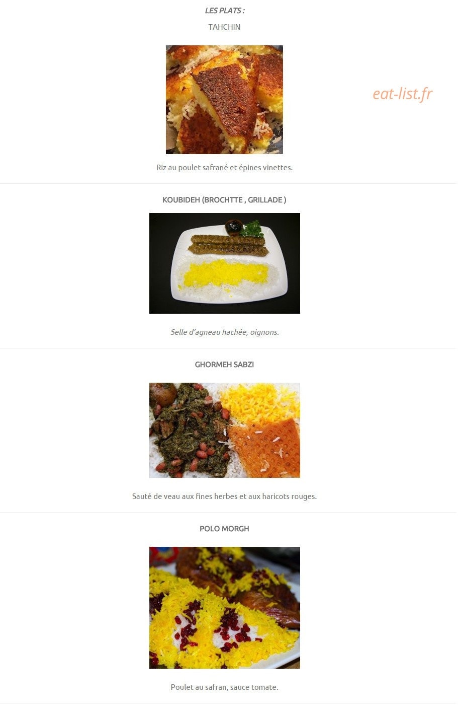 A Table — carte page 6
