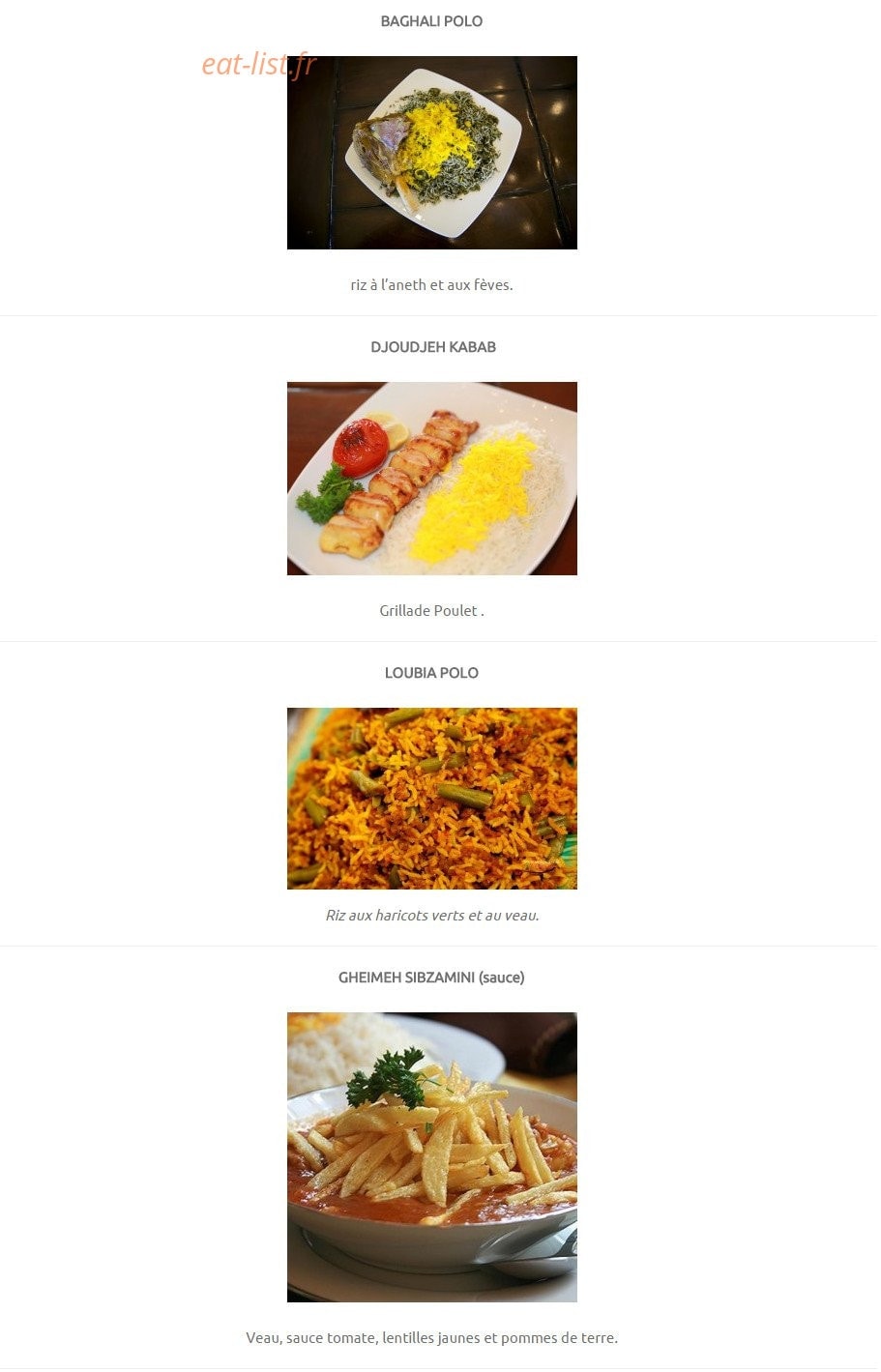 A Table — carte page 7