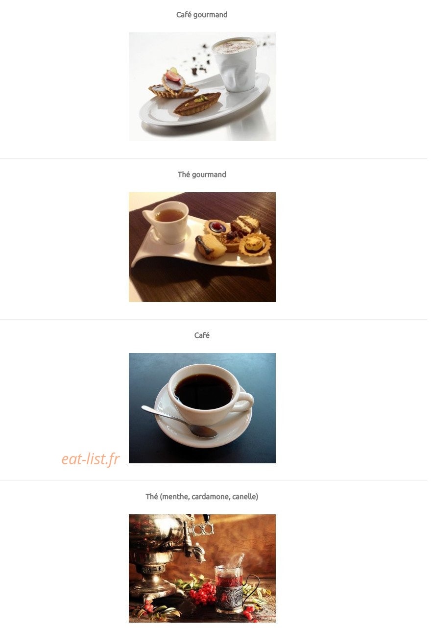 A Table — carte page 14