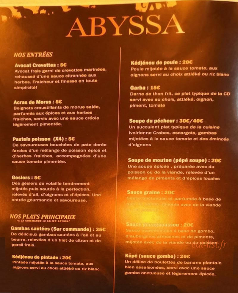Abyssa — carte page 1