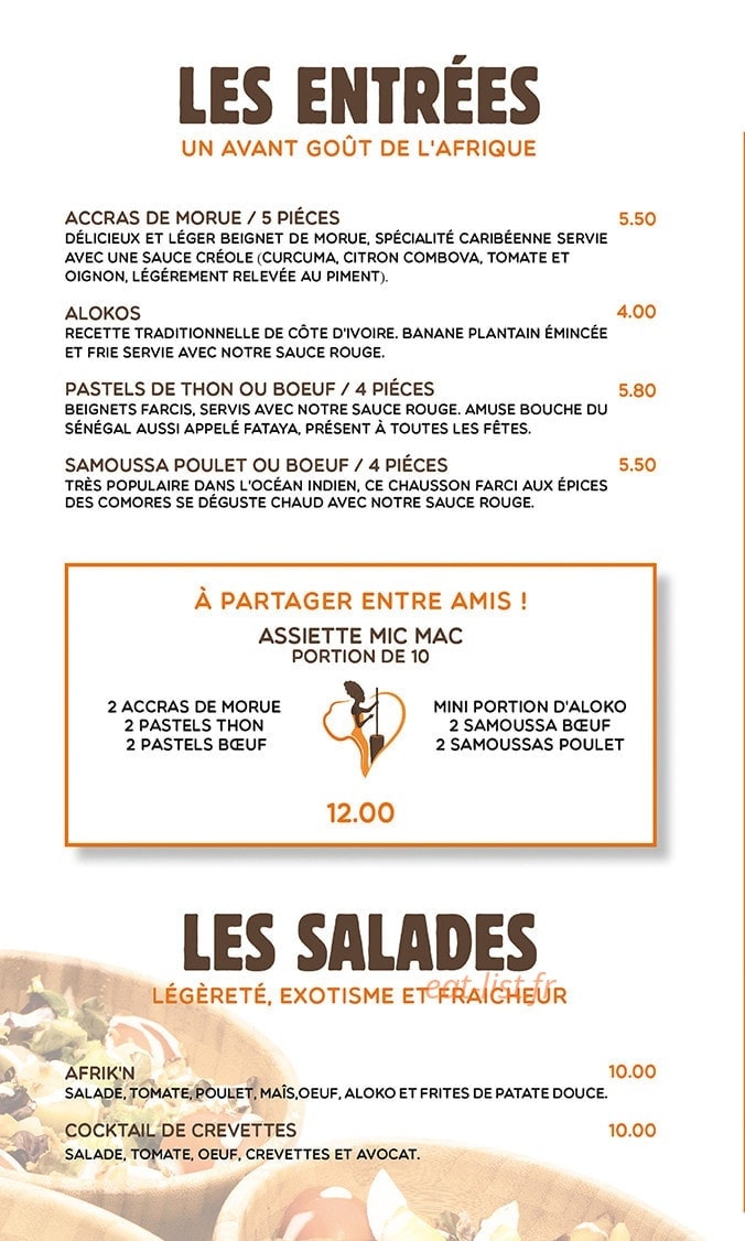 Afrik'N'Fusion — carte page 1