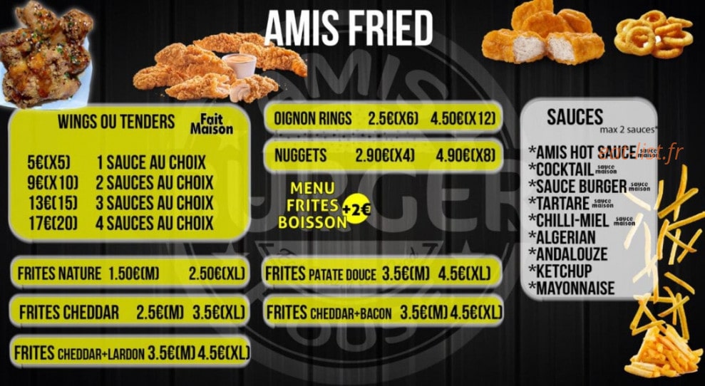 Amis burger house — carte page 3
