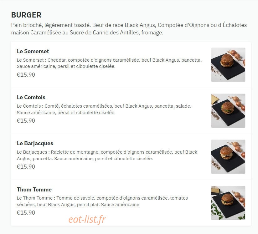 Angus Burger — carte page 2