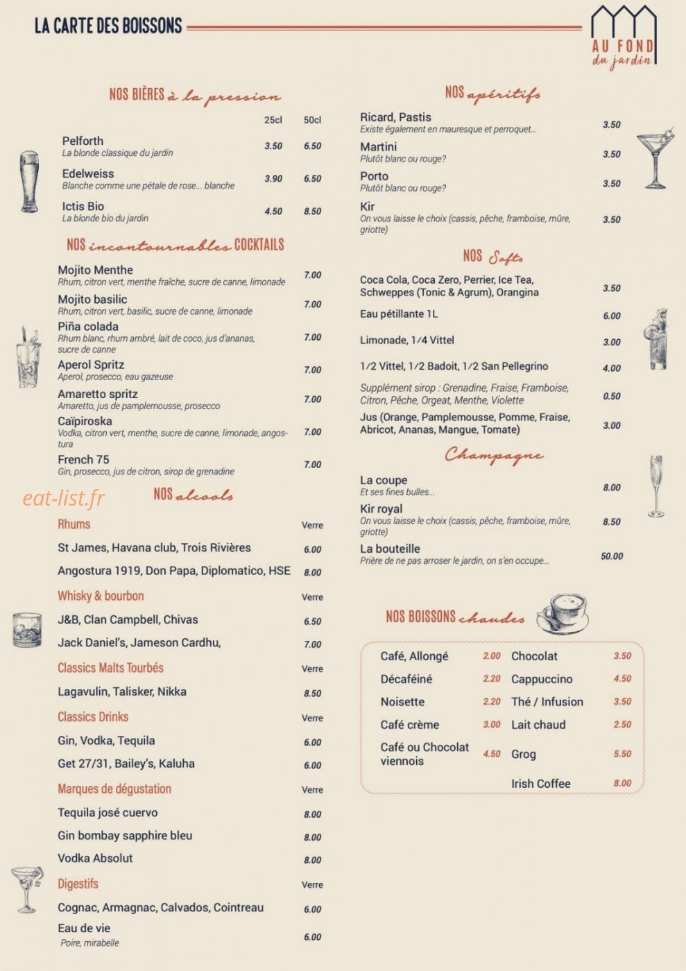 Au Fond du Jardin — carte page 2