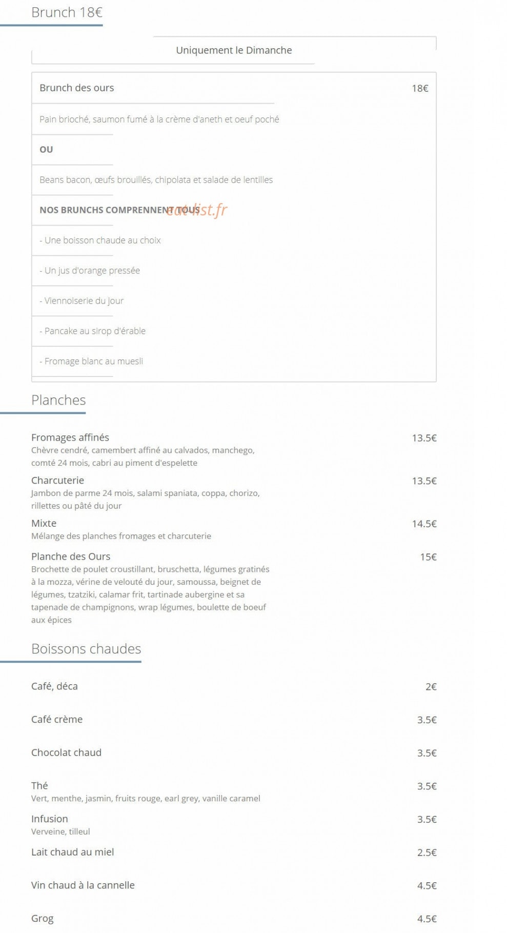 Aux Ours — carte page 3