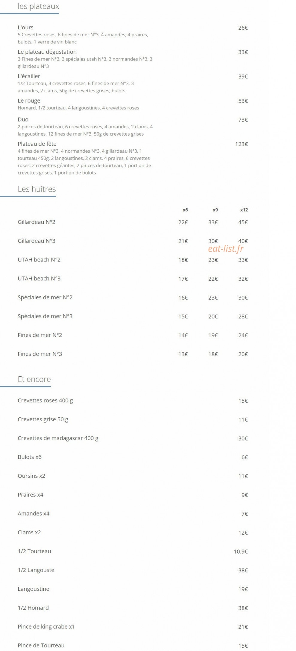 Aux Ours — carte page 2