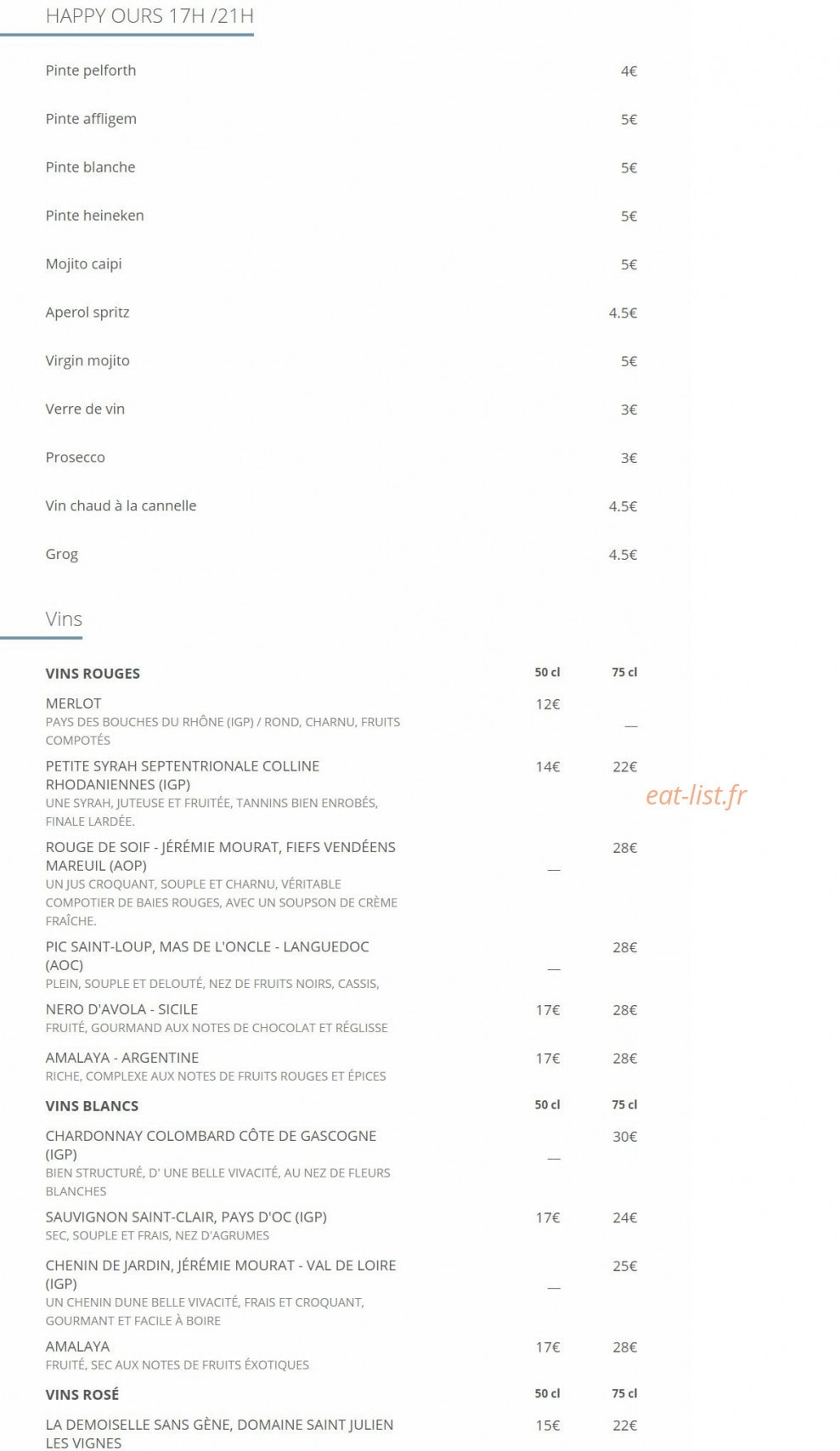 Aux Ours — carte page 6