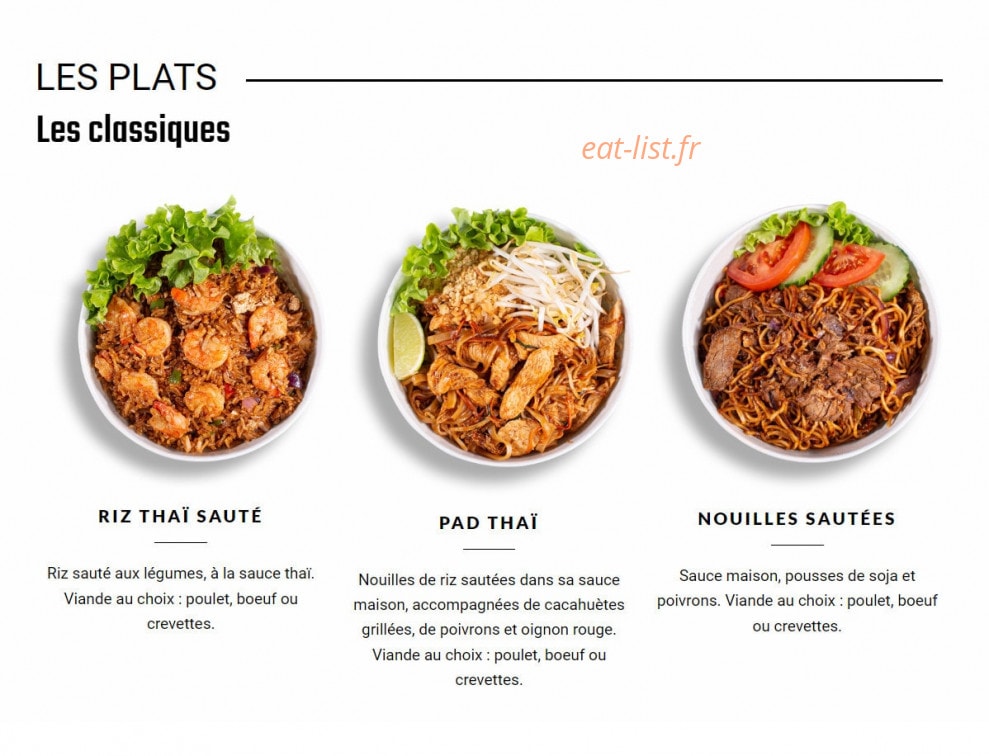 Bangkok Factory — carte page 2