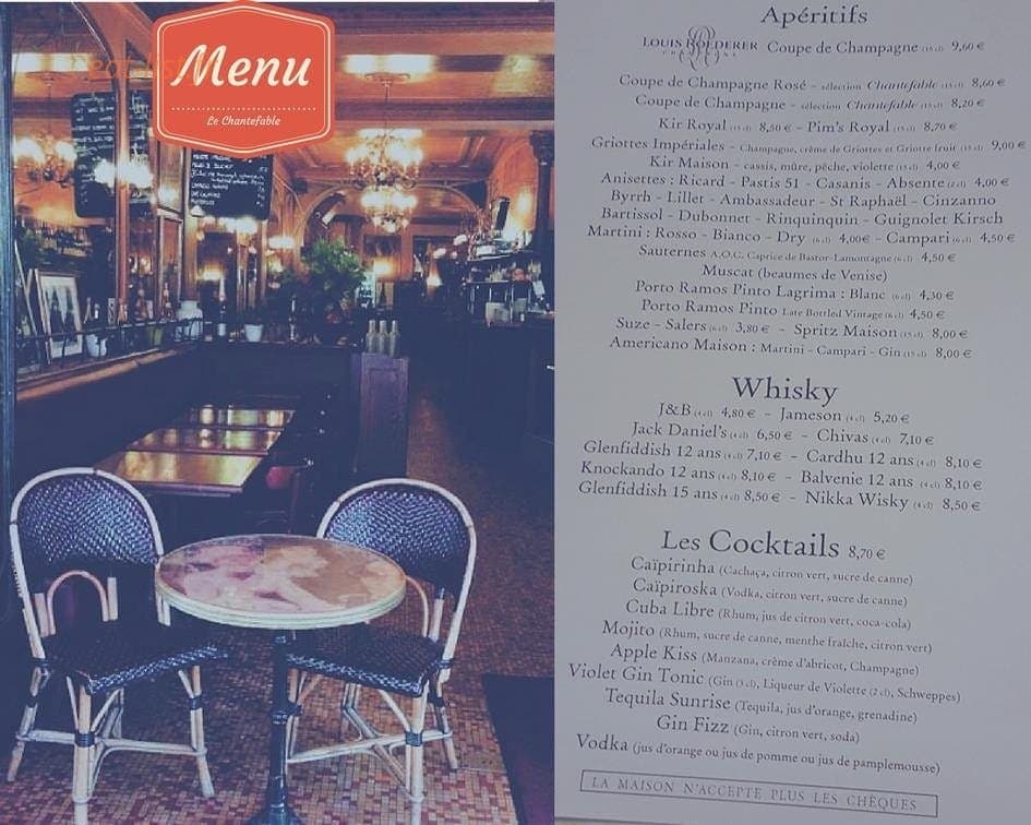 Bistro Chantefable — carte page 2