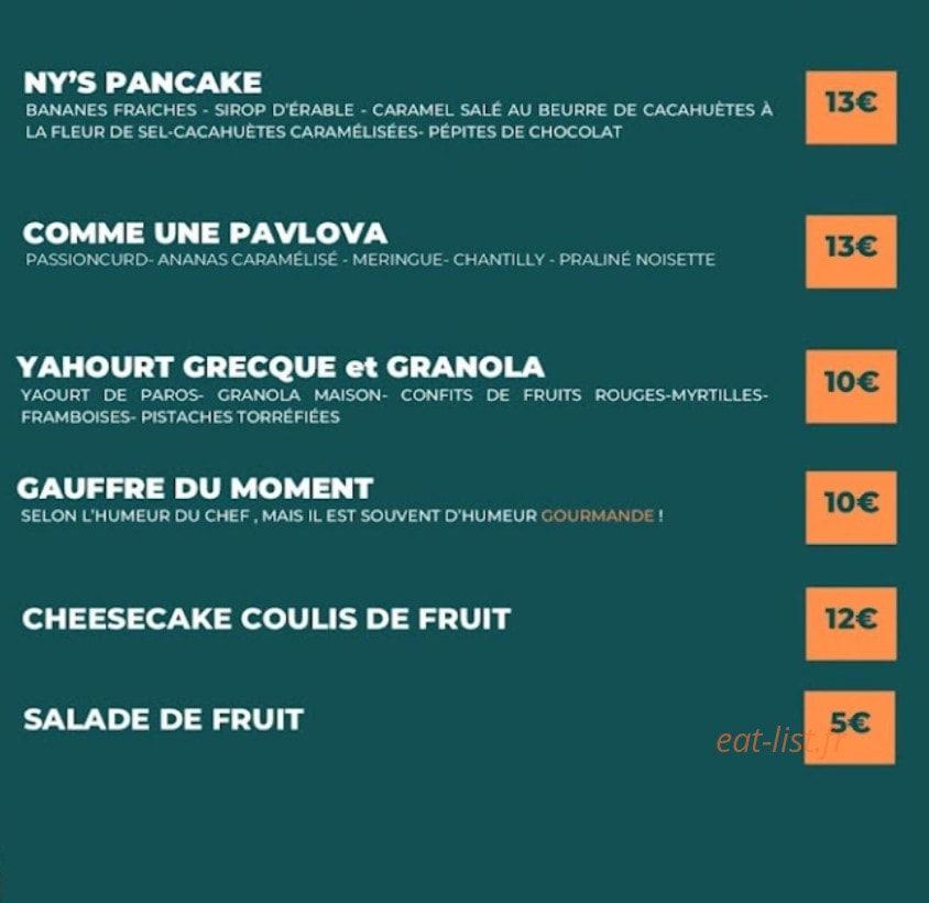 Brunchy Café — carte page 1