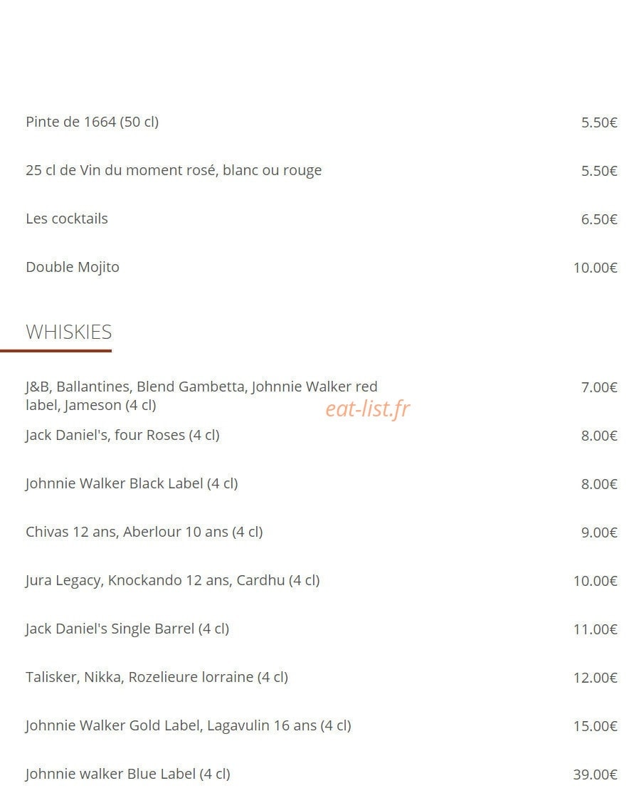 Café Gambetta — carte page 6