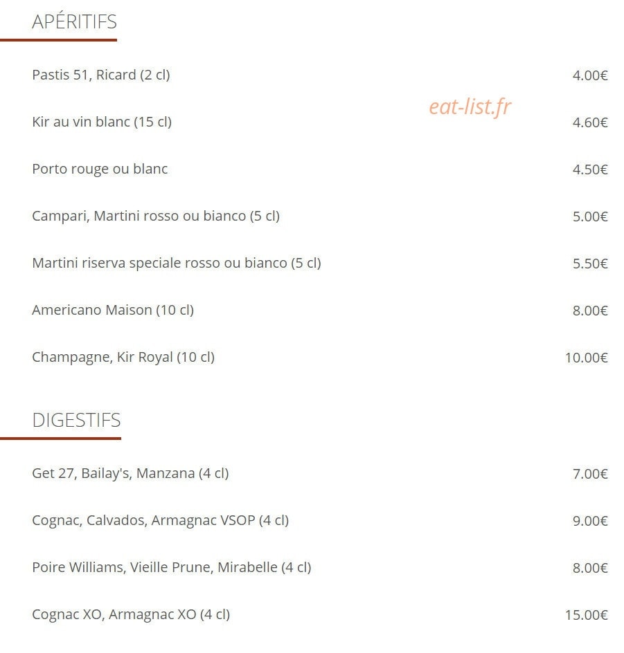 Café Gambetta — carte page 5
