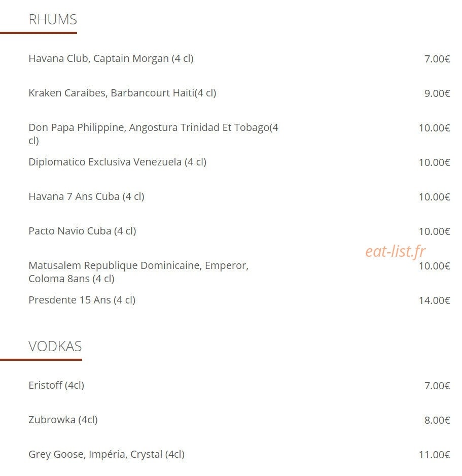 Café Gambetta — carte page 7