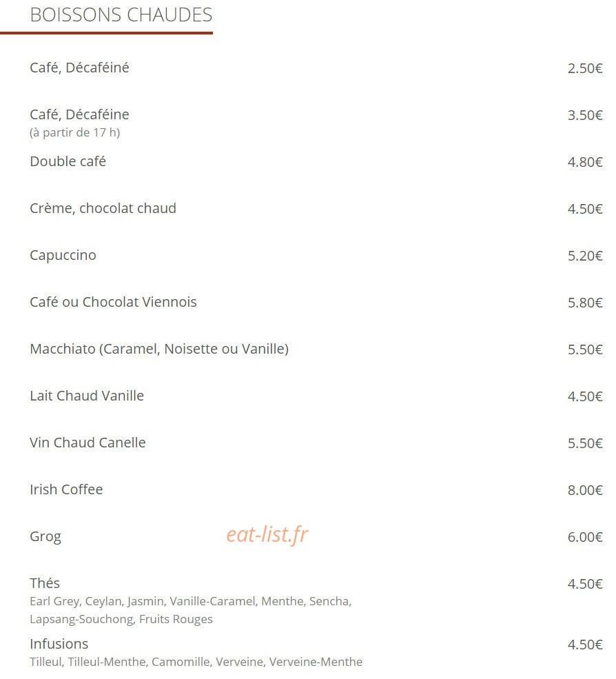 Café Gambetta — carte page 16