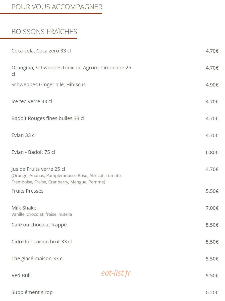 Café Gambetta — carte page 15