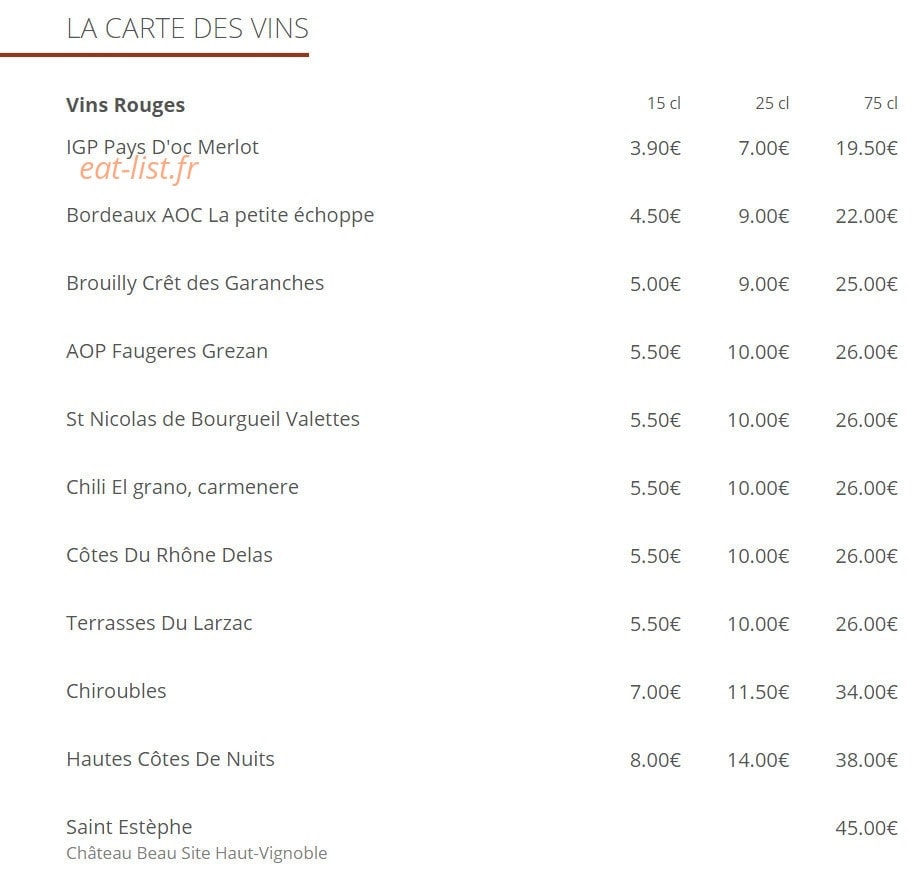 Café Gambetta — carte page 13