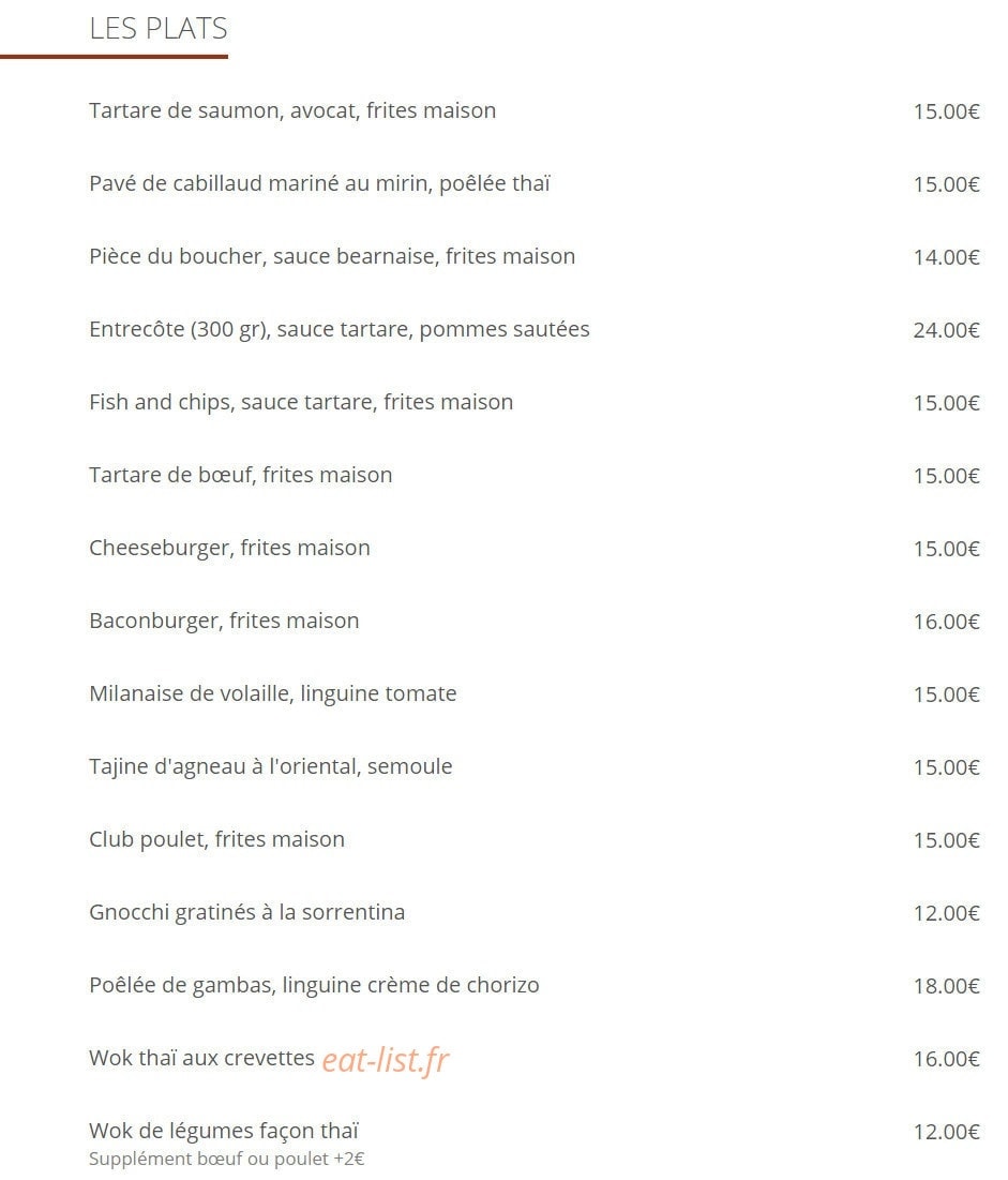Café Gambetta — carte page 2