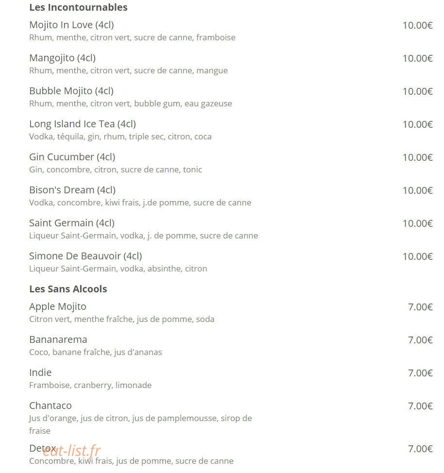 Café Gambetta — carte page 10