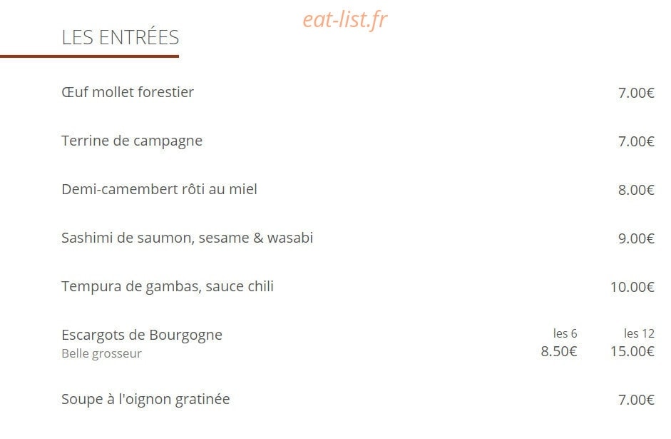 Café Gambetta — carte page 1