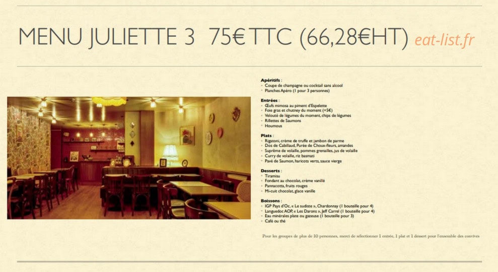 Café Juliette — carte page 12
