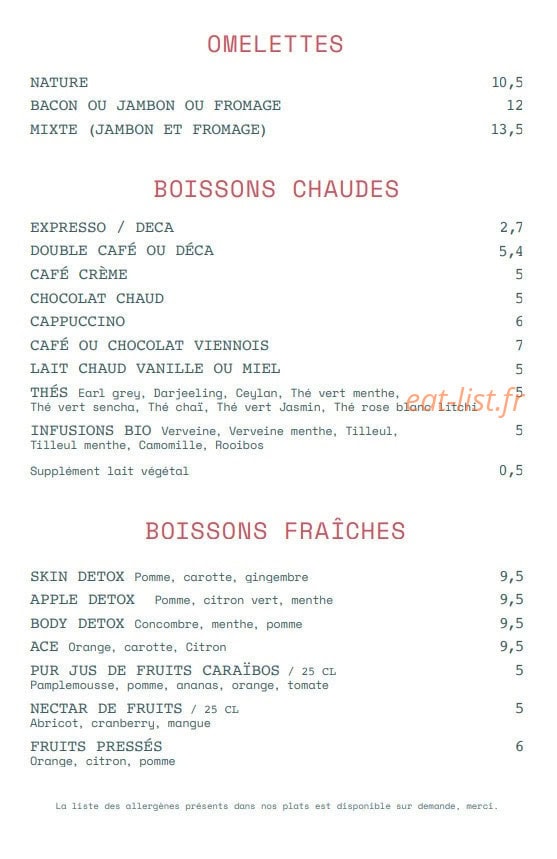 Café Juliette — carte page 9
