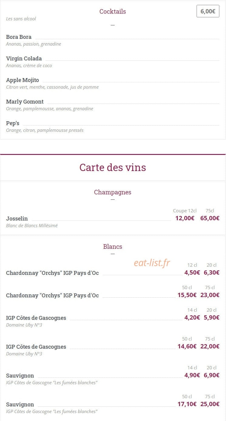 Café Martin — carte page 8