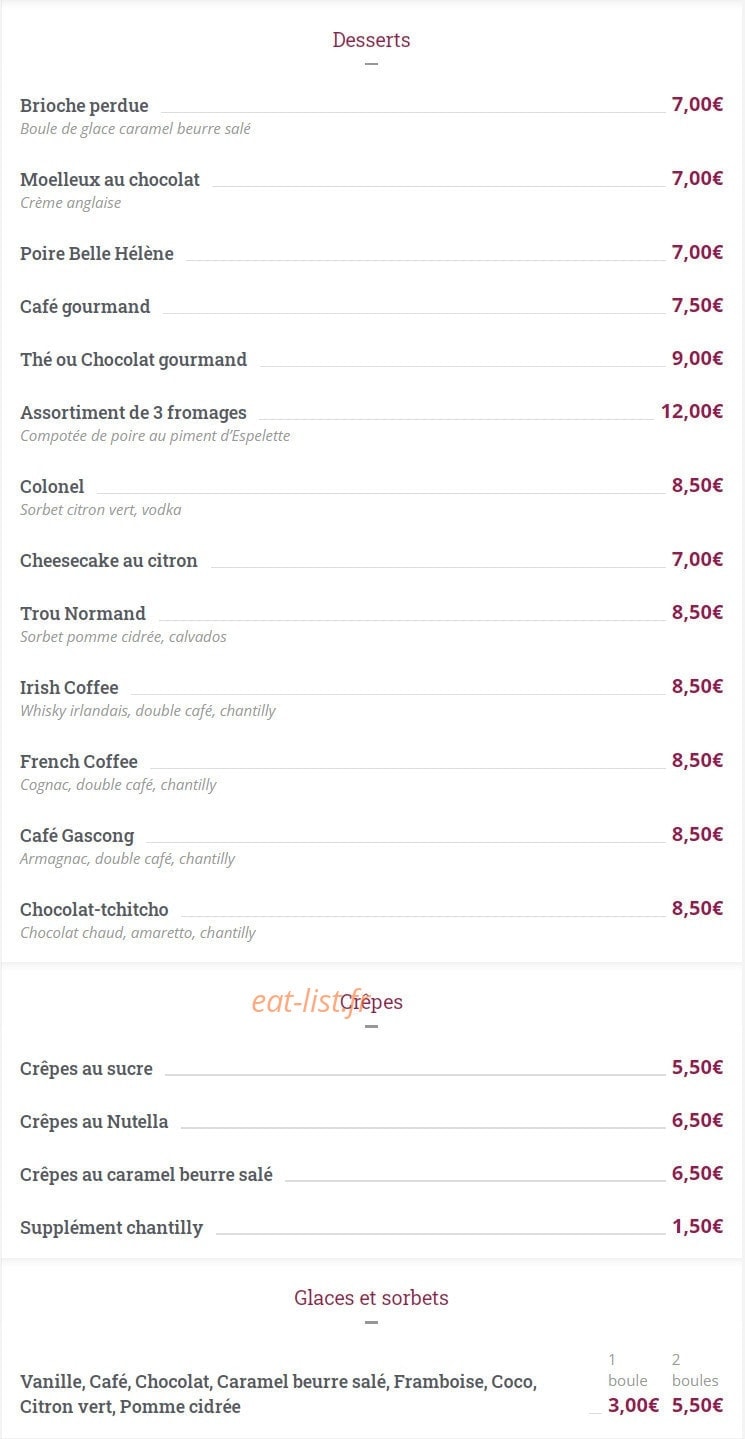 Café Martin — carte page 3