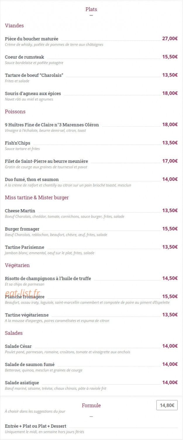 Café Martin — carte page 2
