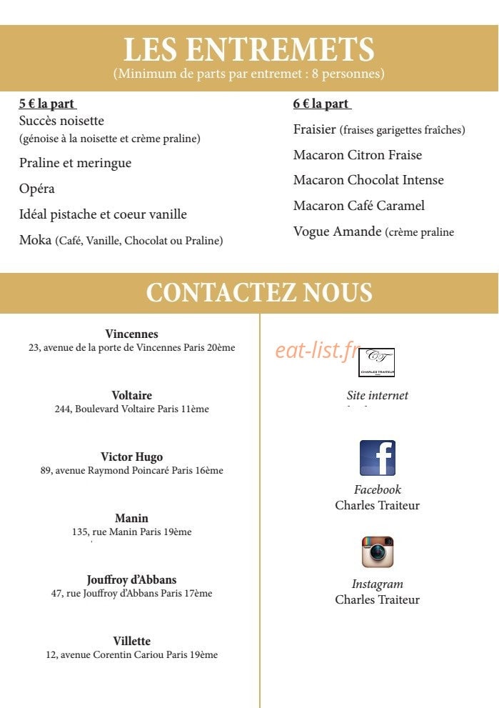 Charles Traiteur — carte page 4