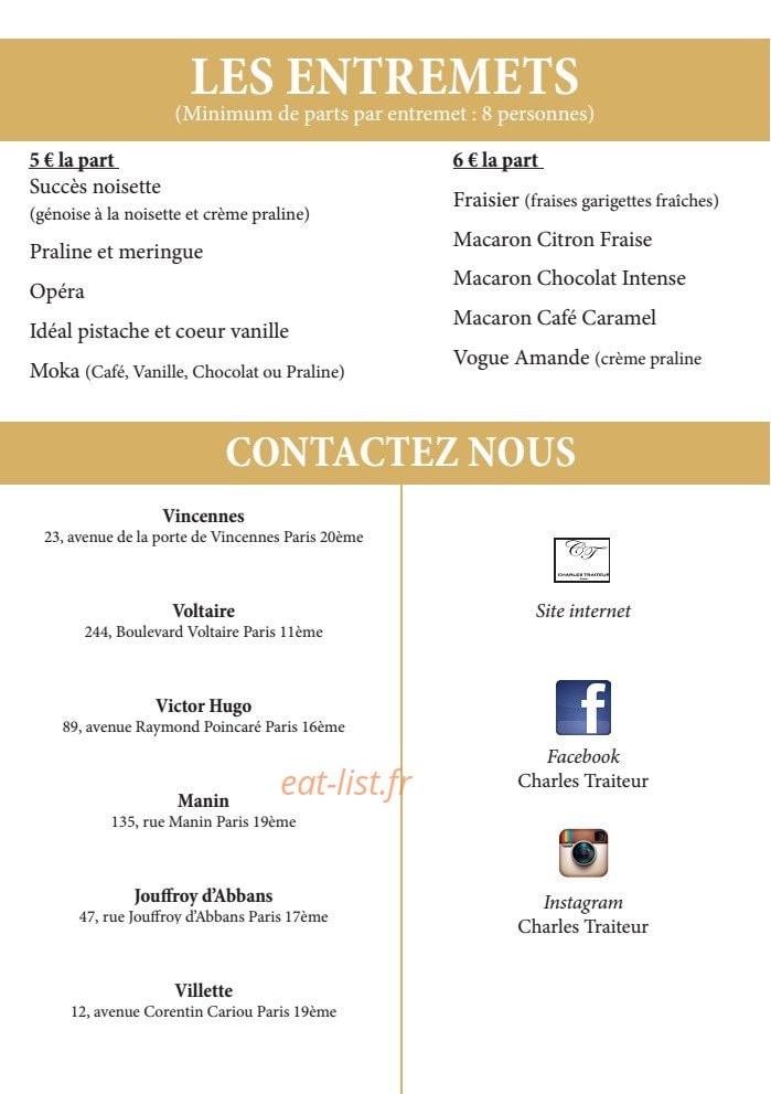 Charles Traiteur — carte page 7