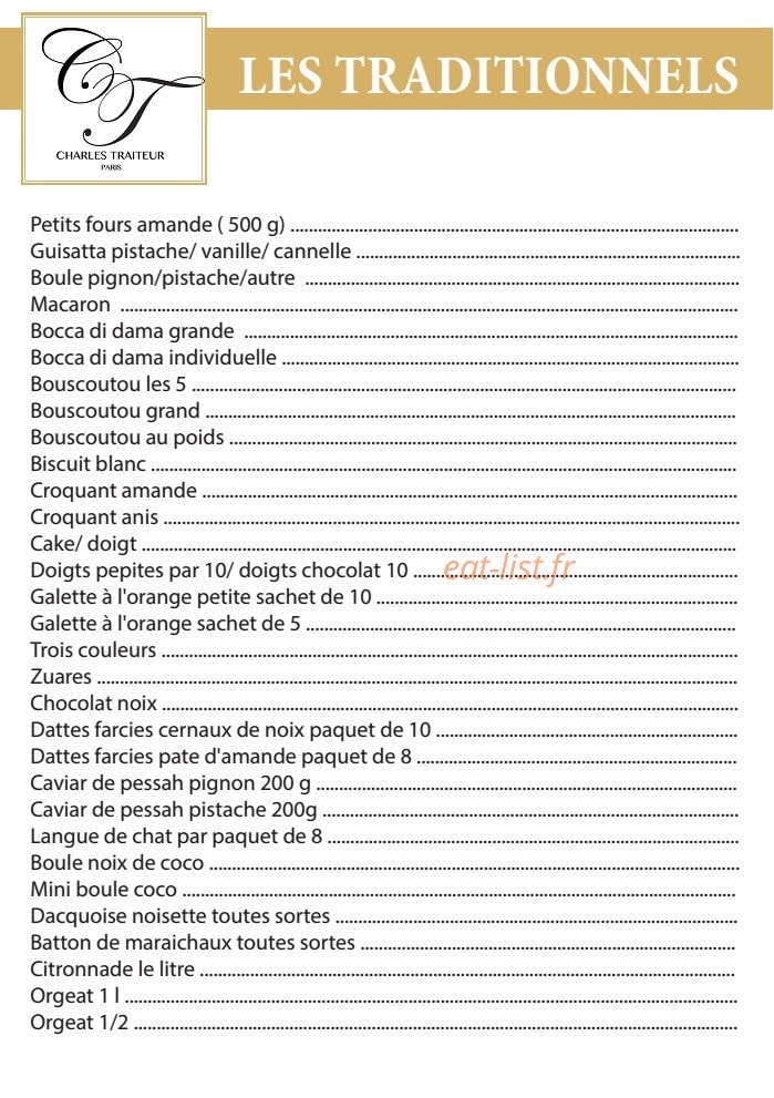 Charles Traiteur — carte page 5