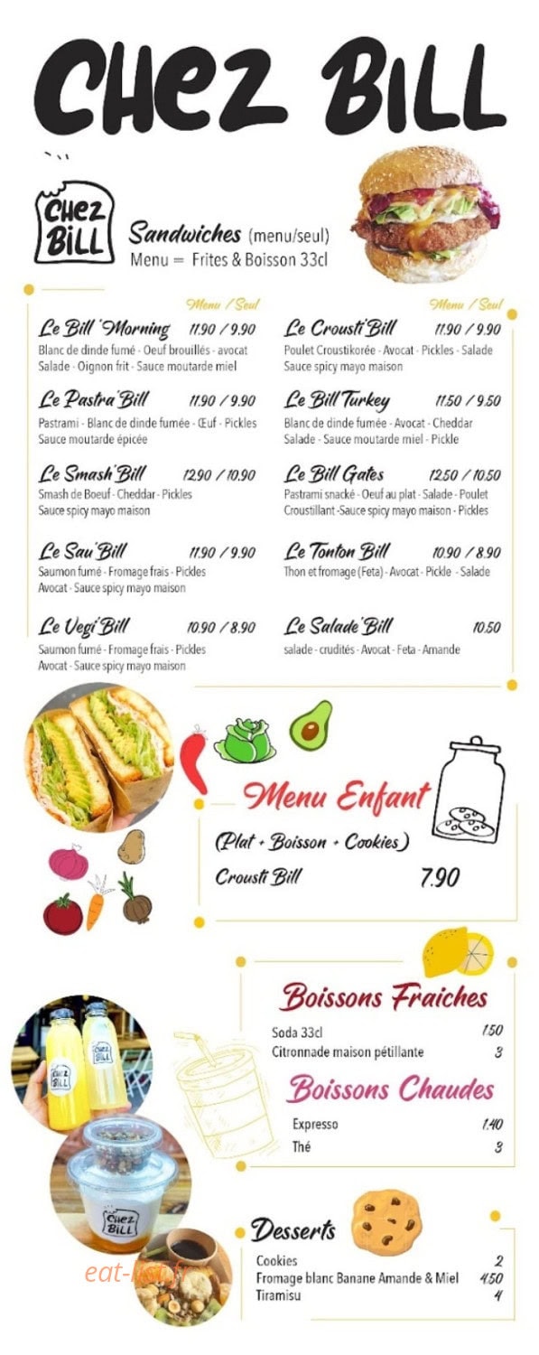 Chez bill — carte page 1